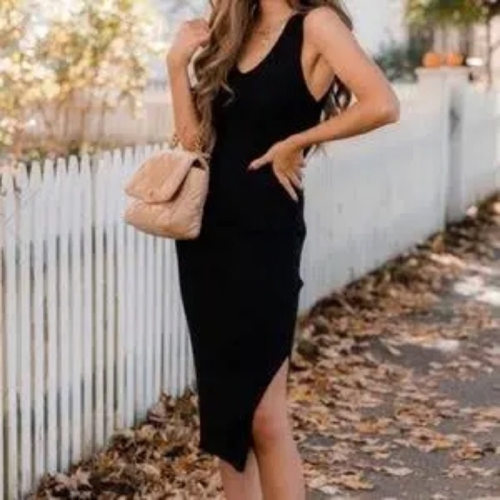 House Of Harlow 1960‎ Yellow Ribbed Knit Midi Dress - Picture 2 of 2